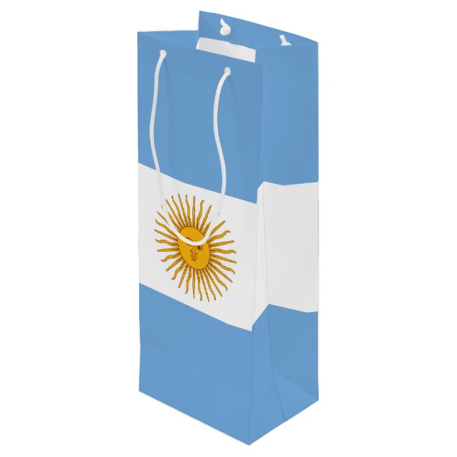 Argentina flag wine gift bag (Back Angled)