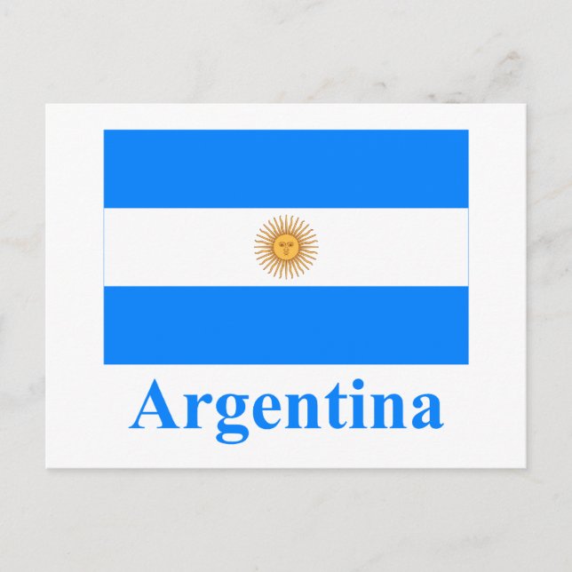 Argentina Flag with Name Postcard (Front)