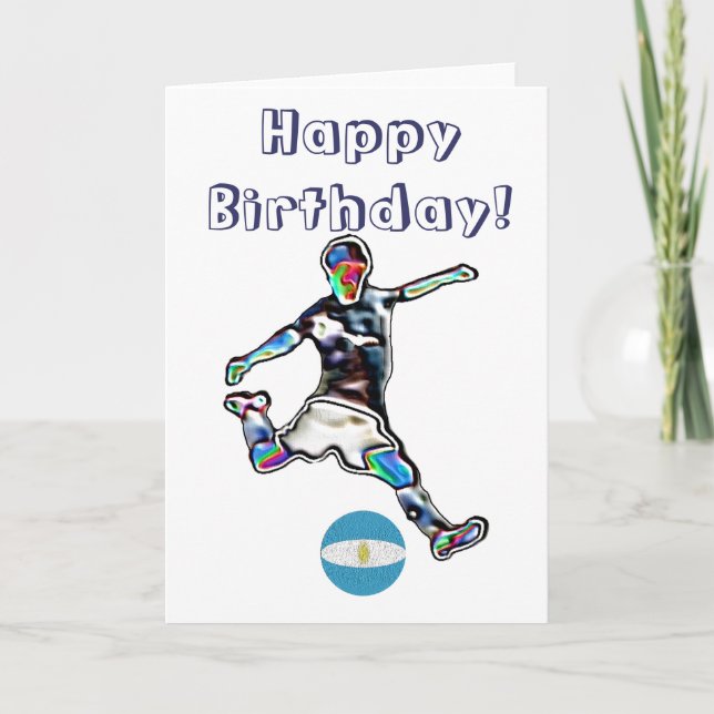 Argentina Football soccer birthday card (Front)