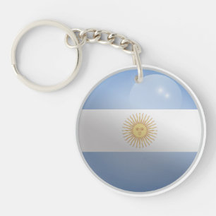 Argentina Glossy Circle Flag Keychain