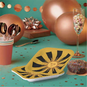 Argentina Golden Sun, Sol de Mayo Paper Plate