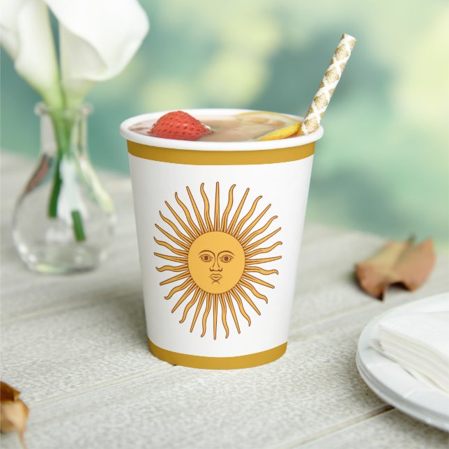 Argentina Golden Sun, Sol de Mayo / Party Paper Cups (Insitu)