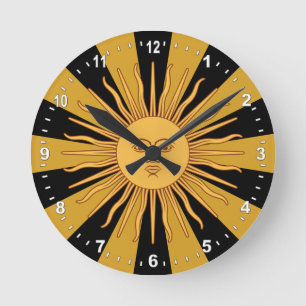 Argentina Golden Sun, Sol de Mayo Round Clock