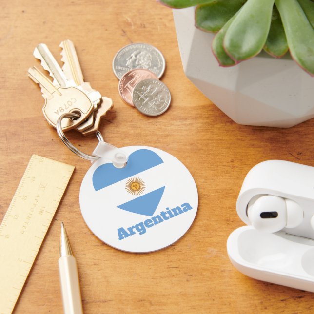 Argentina Heart Flag  Keychain (Desk)