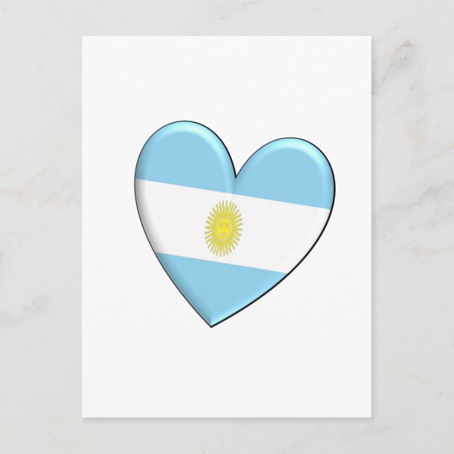 Argentina Heart Flag Postcard (Front)