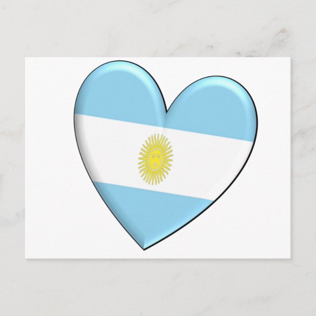 Argentina Heart Flag Postcard (Front)