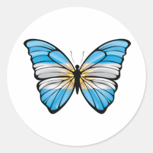 Argentina Hypolimnas Butterfly Classic Round Sticker