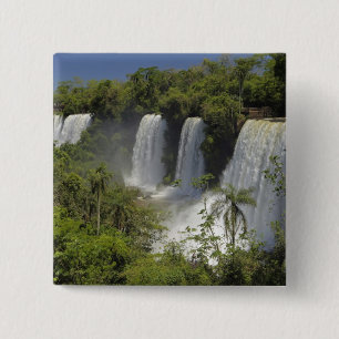 Argentina, Iguacu Falls in sun. 2 Inch Square Button