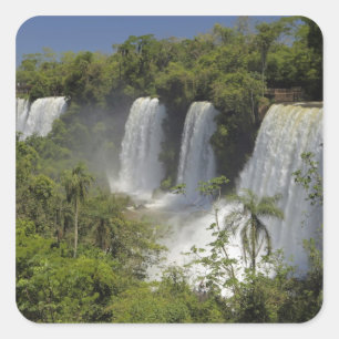 Argentina, Iguacu Falls in sun. Square Sticker
