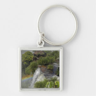 Argentina, Iguacu Falls. Rainbow at Iguacu Keychain