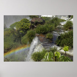 Argentina, Iguacu Falls. Rainbow at Iguacu Poster