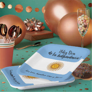 Argentina Independence Day Flag Paper Plate