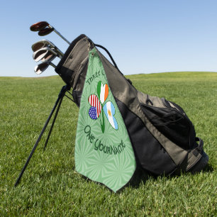 Argentina Ireland USA Shamrock Flag  Golf Towel