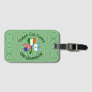 Argentina Ireland USA Shamrock Flag Personalized  Luggage Tag