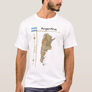 Argentina Map + Flag + Title T-Shirt