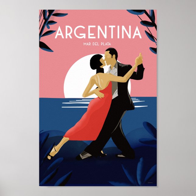 Argentina mar del plata tango vintage poster (Front)