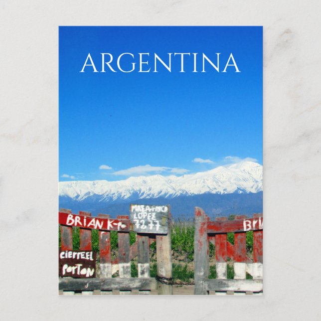 argentina mendoza gate postcard (Front)