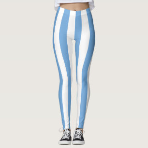 Argentina National Flag Colours Vertical Striped Leggings