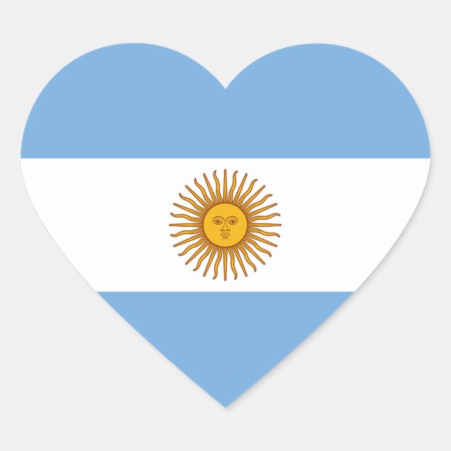 Argentina National Flag Heart Sticker (Front)