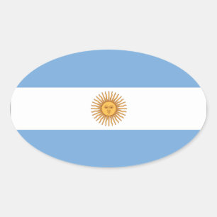 Argentina National Flag Oval Sticker