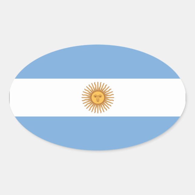 Argentina National Flag Oval Sticker (Front)