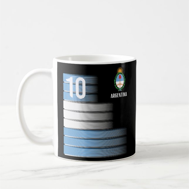 Argentina Number 10 Flag Soccer Coffee Mug (Left)