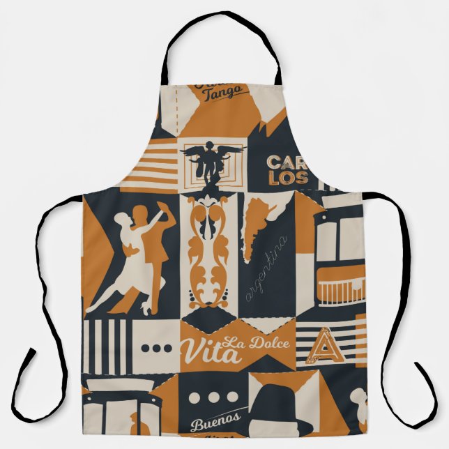 argentina pattern seamless design illustration apron (Front)