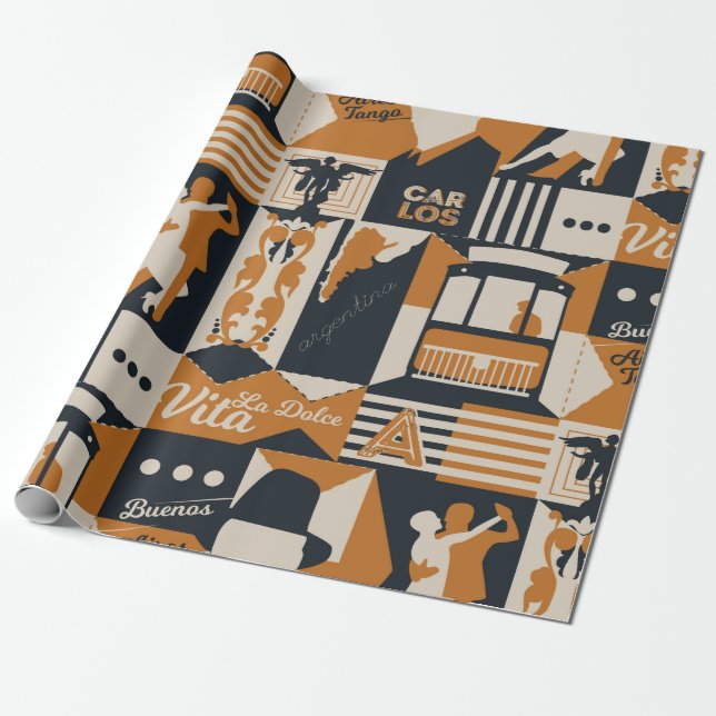 argentina pattern seamless design illustration wrapping paper (Unrolled)