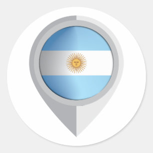 Argentina Pin Location Flag Classic Round Sticker