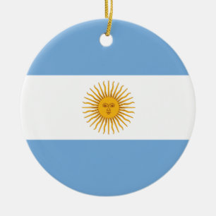 Argentina Plain Flag Ceramic Ornament