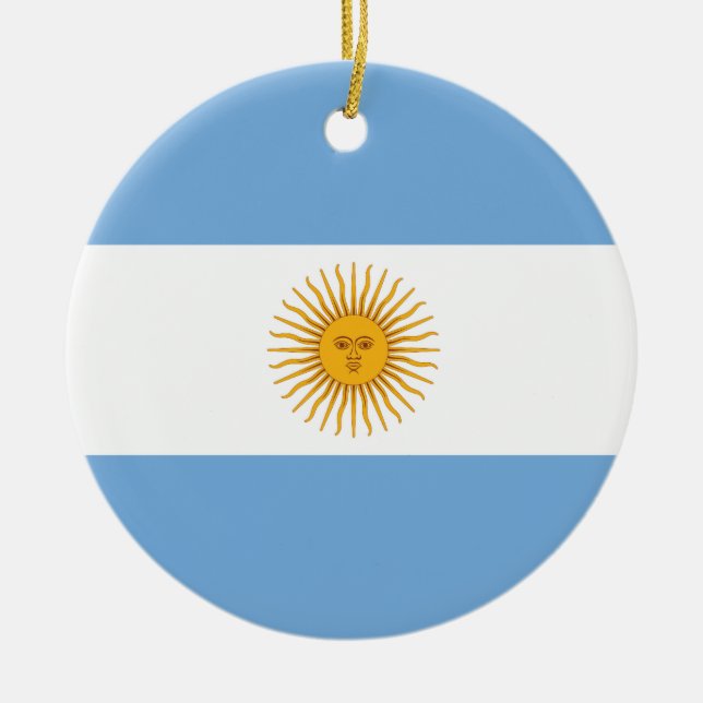 Argentina Plain Flag Ceramic Ornament (Front)