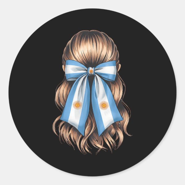 Argentina Pride Argentinian Flag  Classic Round Sticker (Front)