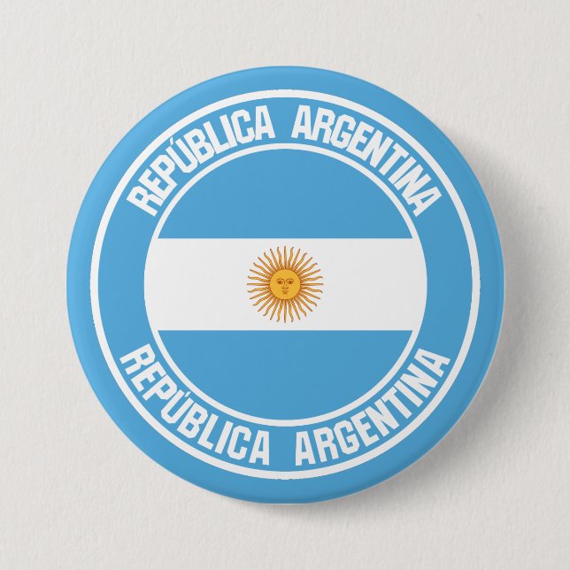 Argentina Round Emblem 3 Inch Round Button (Front)