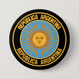 Argentina Round Emblem 3 Inch Round Button