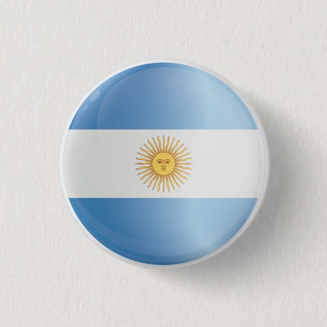 Argentina  Round Icon Flag  1 Inch Round Button (Front)