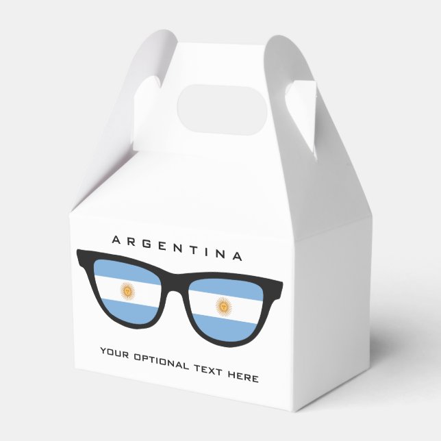 Argentina Shades custom text & colour favour box (Front Side)