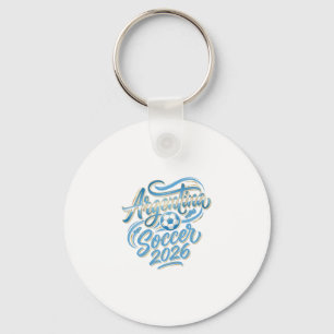 Argentina Soccer 2026 Soccer Bold Country Typograp Keychain