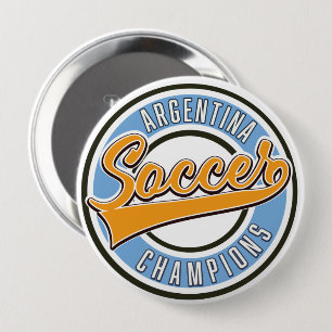 Argentina Soccer Champions 4 Inch Round Button