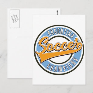 Argentina Soccer Champions Postcard