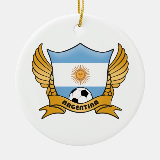 Argentina Soccer Circle Ornament (Front)