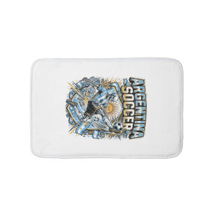 Argentina Soccer Skeleton Striker Nations Poster S Bath Mat