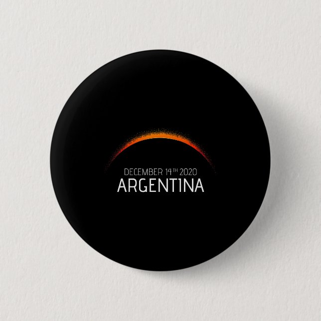 Argentina solar eclipse 2020 Argentina solar eclip 2 Inch Round Button (Front)