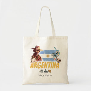 Argentina vintage gaucho with flag soccer ball Tote Bag