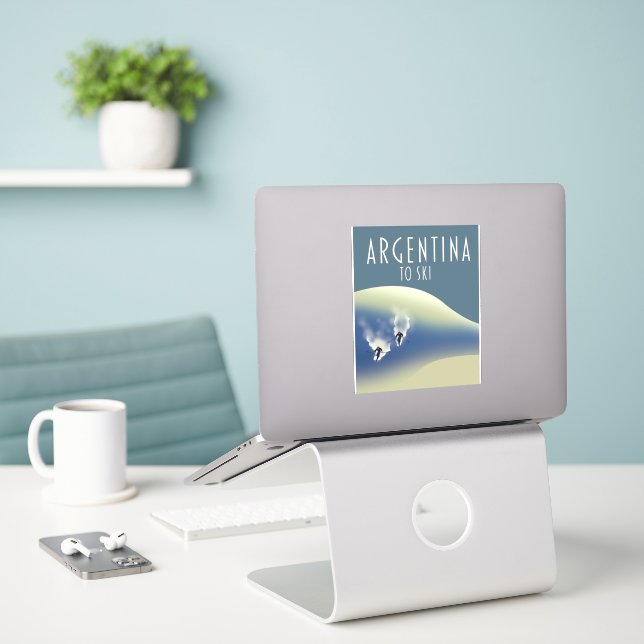 Argentina Vintage style ski poster (Laptop On Desk)