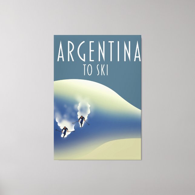 Argentina Vintage style ski poster Canvas Print (Front)