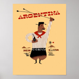 Argentina vintage travel poster
