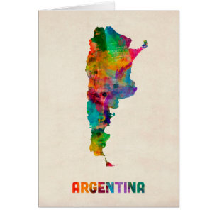 Argentina Watercolor Map
