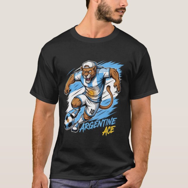 Argentine Ace – Soccer Star Argentina Football   T-Shirt (Front)