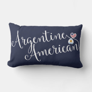 Argentine American Entwined Hearts Throw Cushion