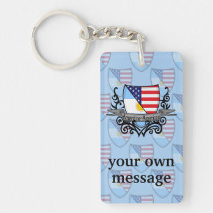 Argentine-American Shield Flag Keychain